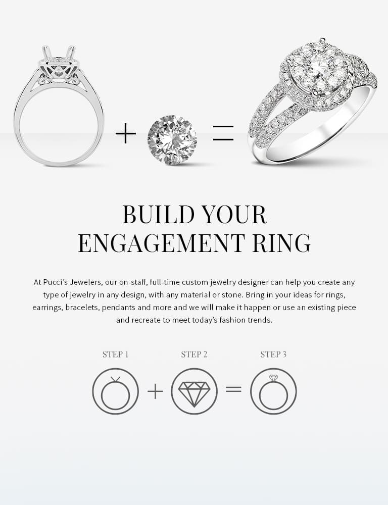 Three Stone Round and Trillion Diamond Engagement Ring in Platinum (2 –  Day's Jewelers