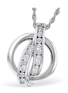 White gold and diamond pendant in a channel setting from Allison-Kaufman