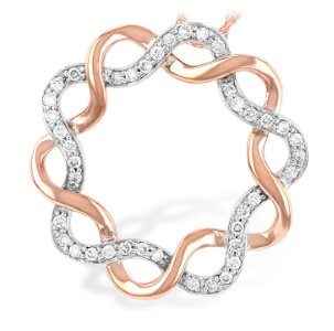 Rose/white gold and diamond necklace by Allison-Kaufman