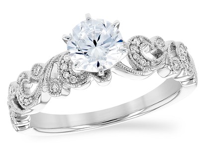 14k Vintage Floral Engagement Ring