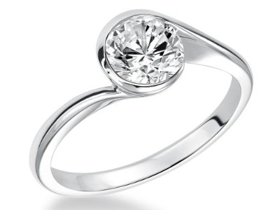 14k Modern Bezel Engagement Ring